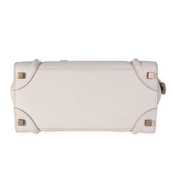 Celine Off-White Chèvre Micro Luggage Tote - Picture 4 of 7